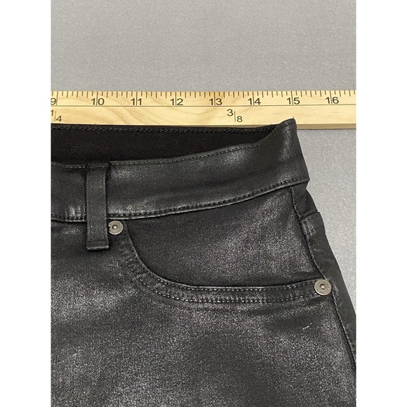 7 Seven For All Mankind Black Women's Jeans Size 30 Flare Low Rise Leather READ - Picture 5 of 14
